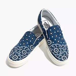 Madewell X Vans Bandana print slip-on Sz 8